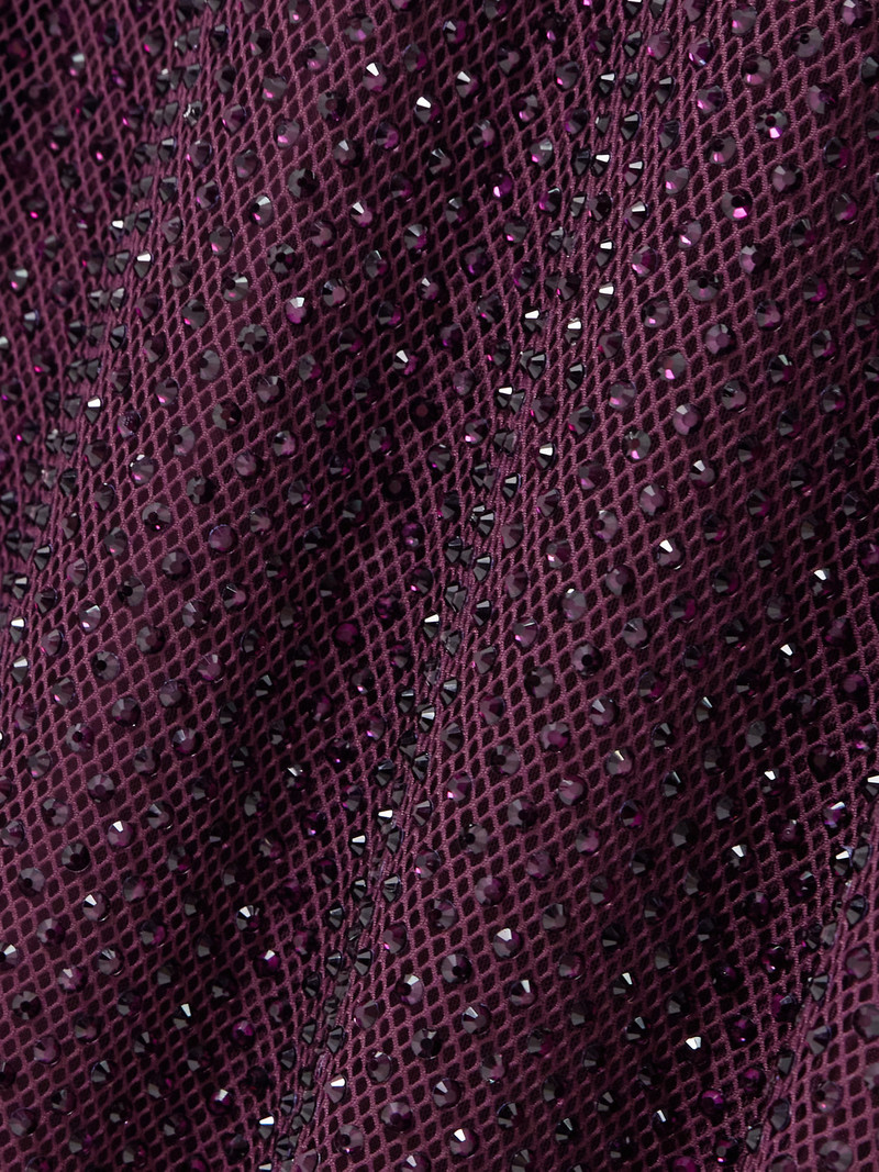 Crystal-embellished Fishnet Turtleneck Midi Dress 4