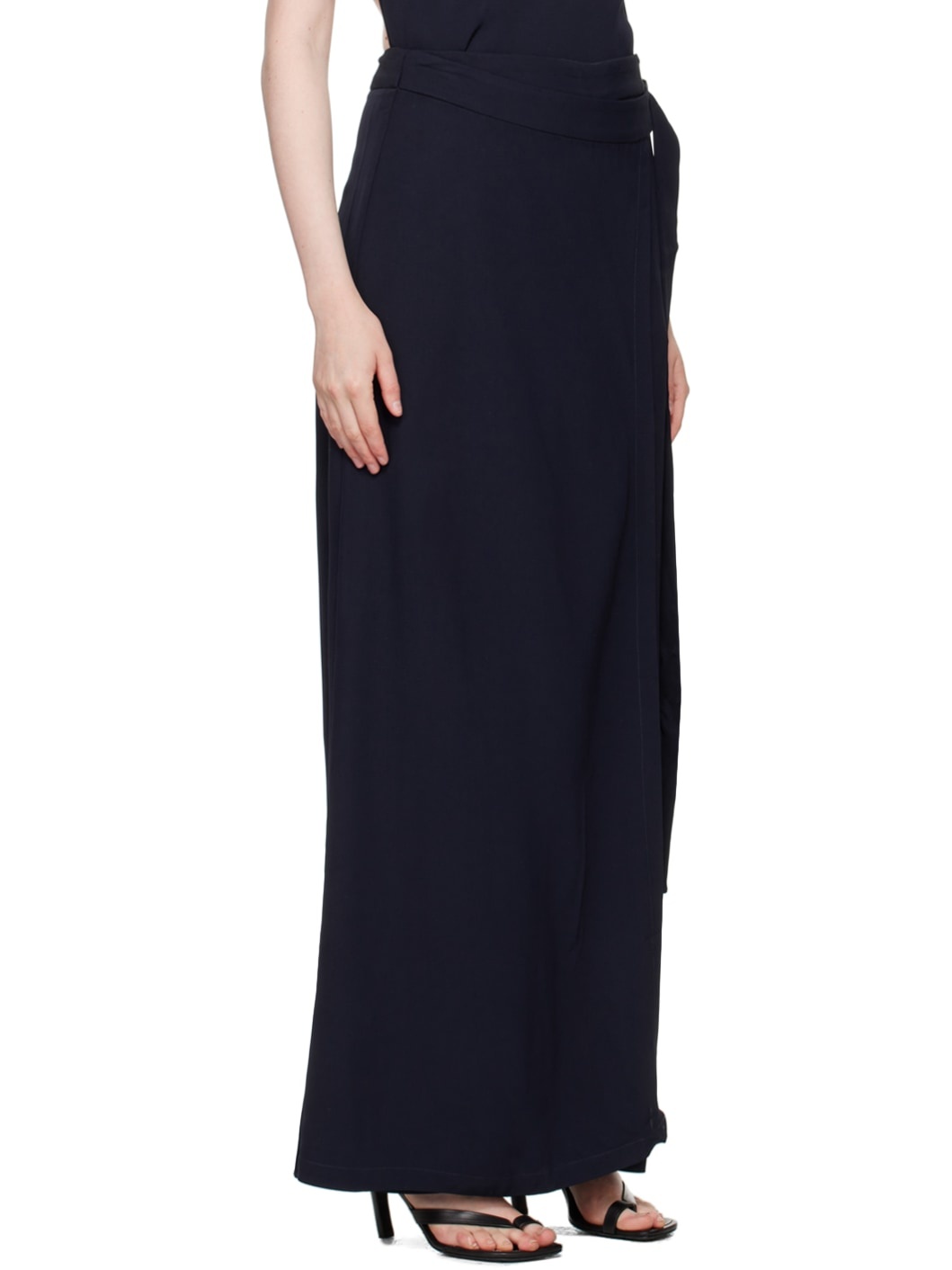 Navy Wrap Trousers - 2