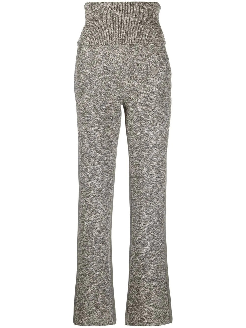 high-waist marl-knit trousers 1