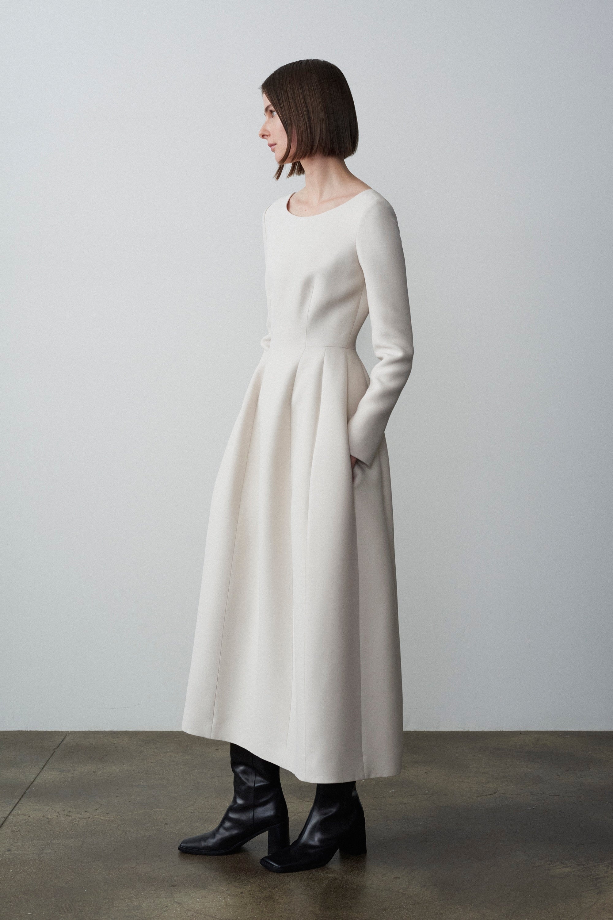 Lilibet Dress in Wool and Silk - 3