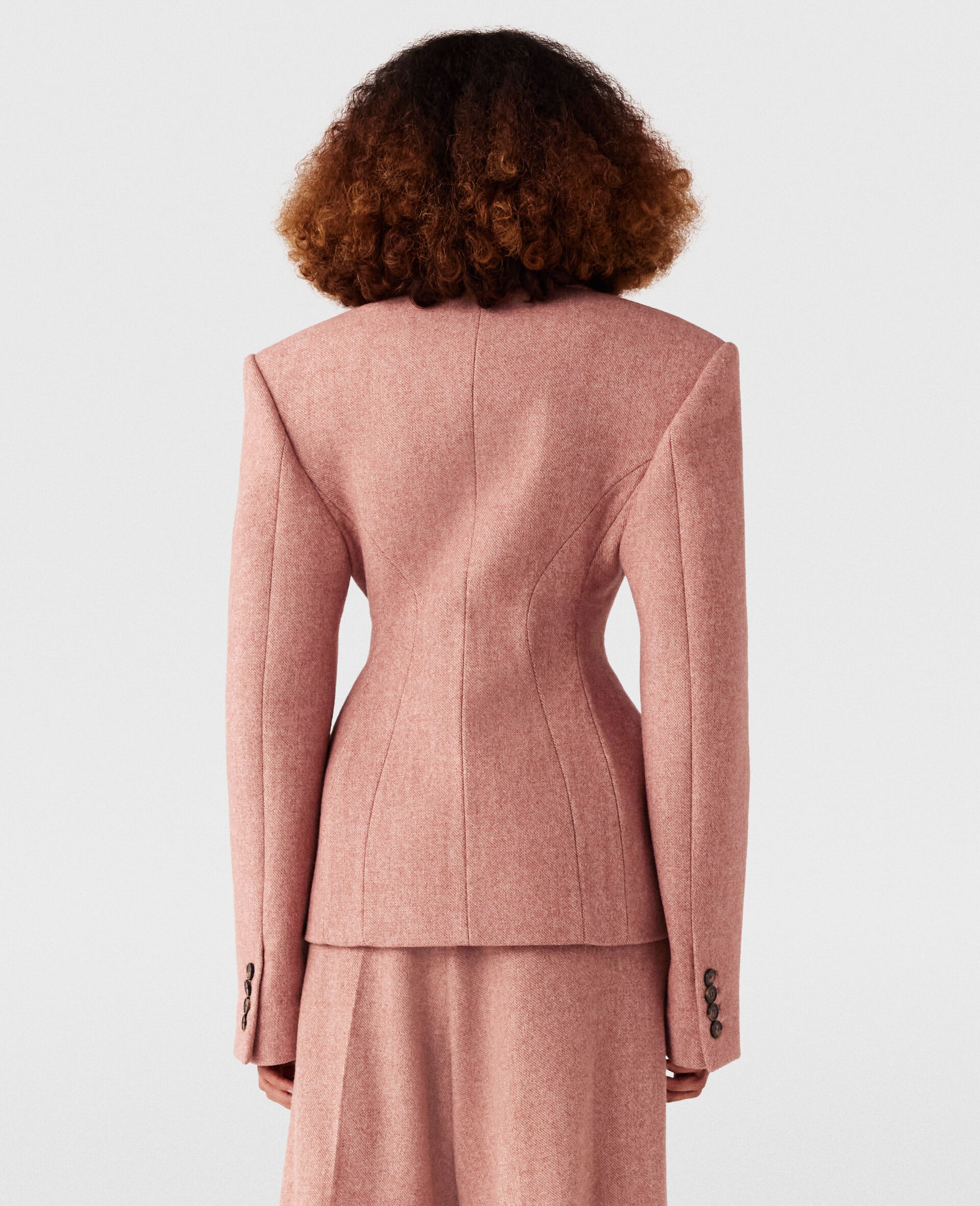 Double Breasted Moulded Blazer - 4