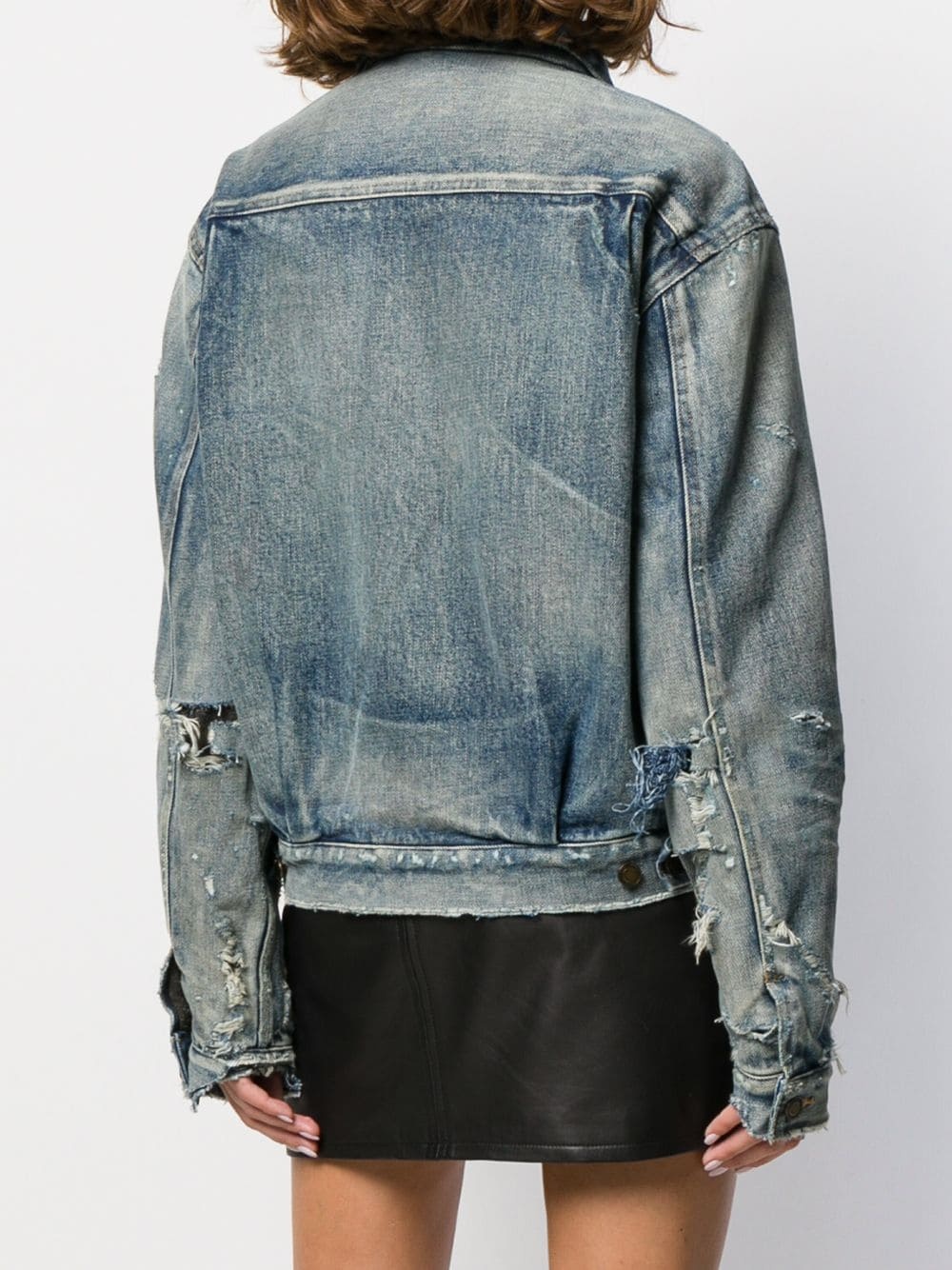 distressed denim jacket - 4