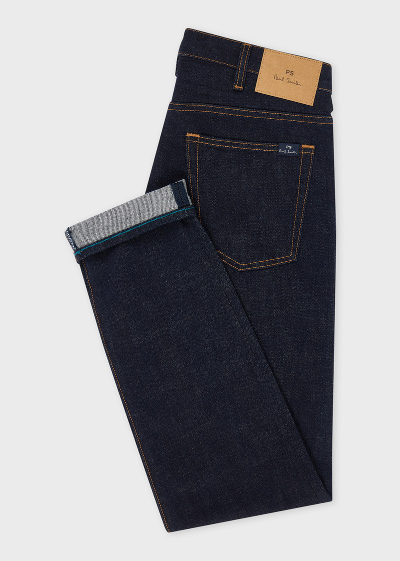 Paul Smith Tapered-Fit Indigo-Rinse 'Crosshatch Stretch' Jeans outlook