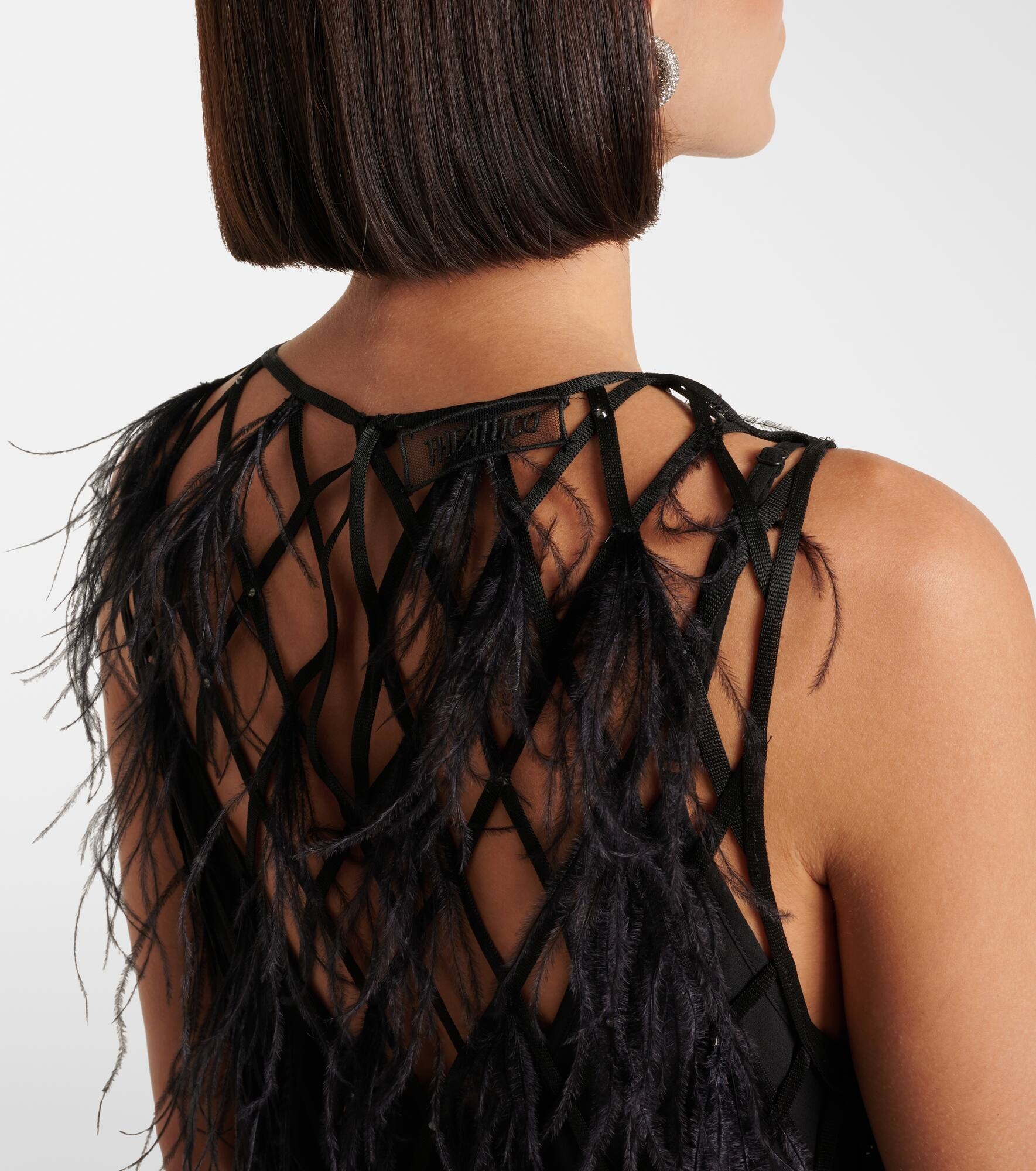 Feather-trimmed minidress - 6