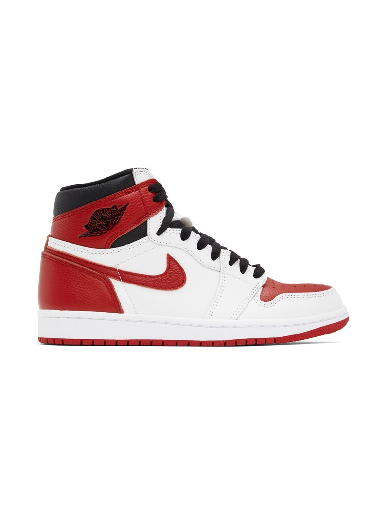 White & Red Air Jordan 1 Retro Sneakers - 1