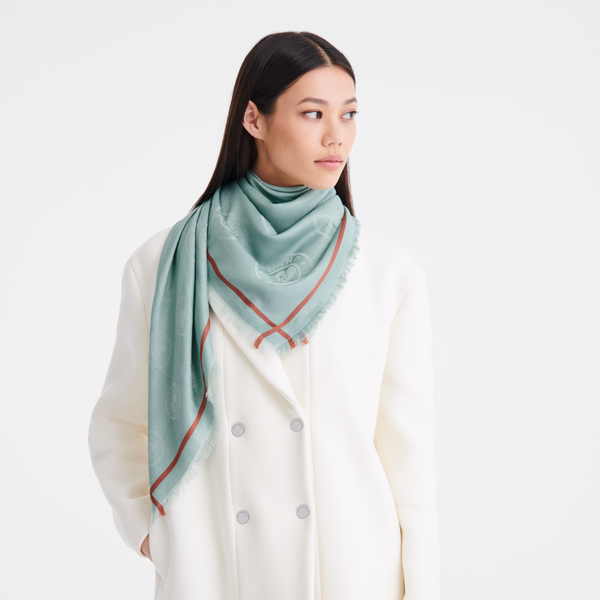 La Médaille Longchamp Shawl Vervain - Cotton blend - 2