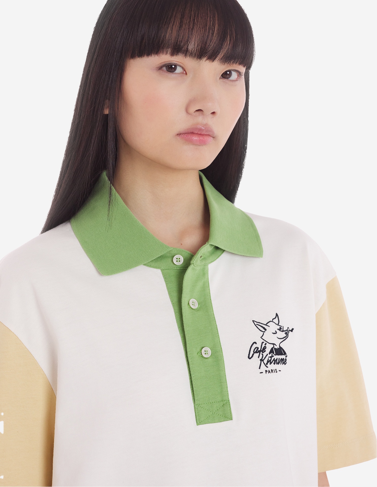 CAFE KITSUNE COLORBLOCK RELAX POLO - 7