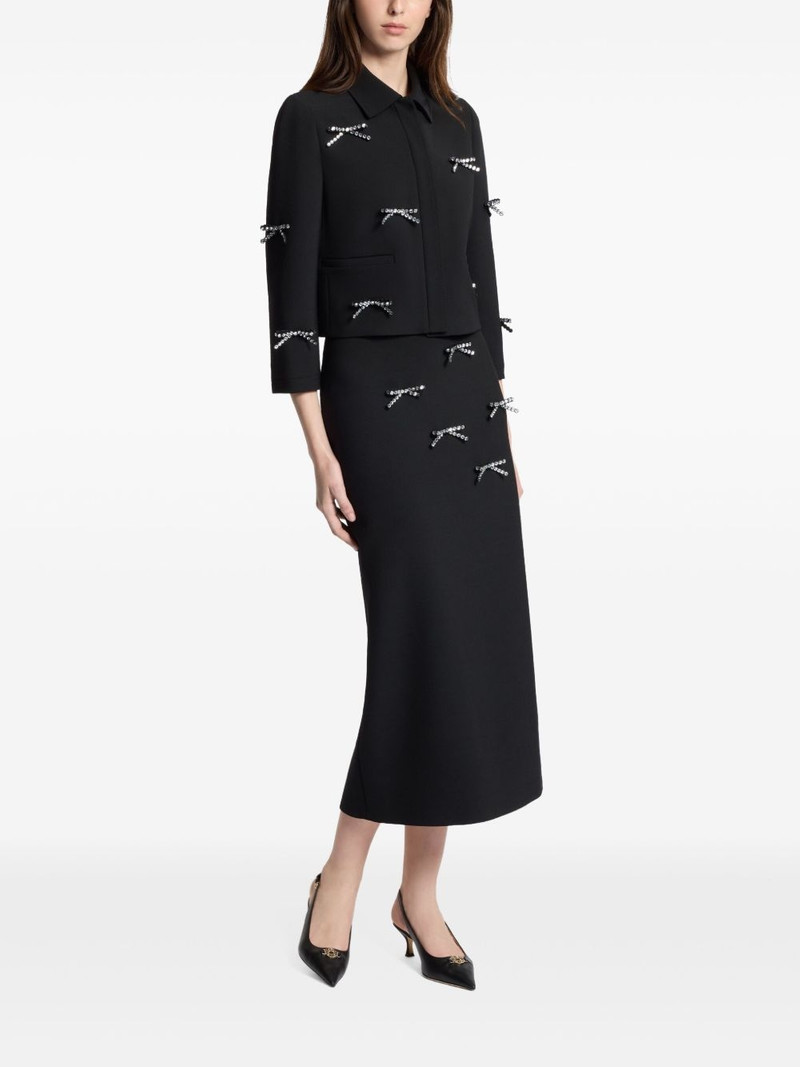 ELIE SAAB bow-embellished cropped jacket outlook
