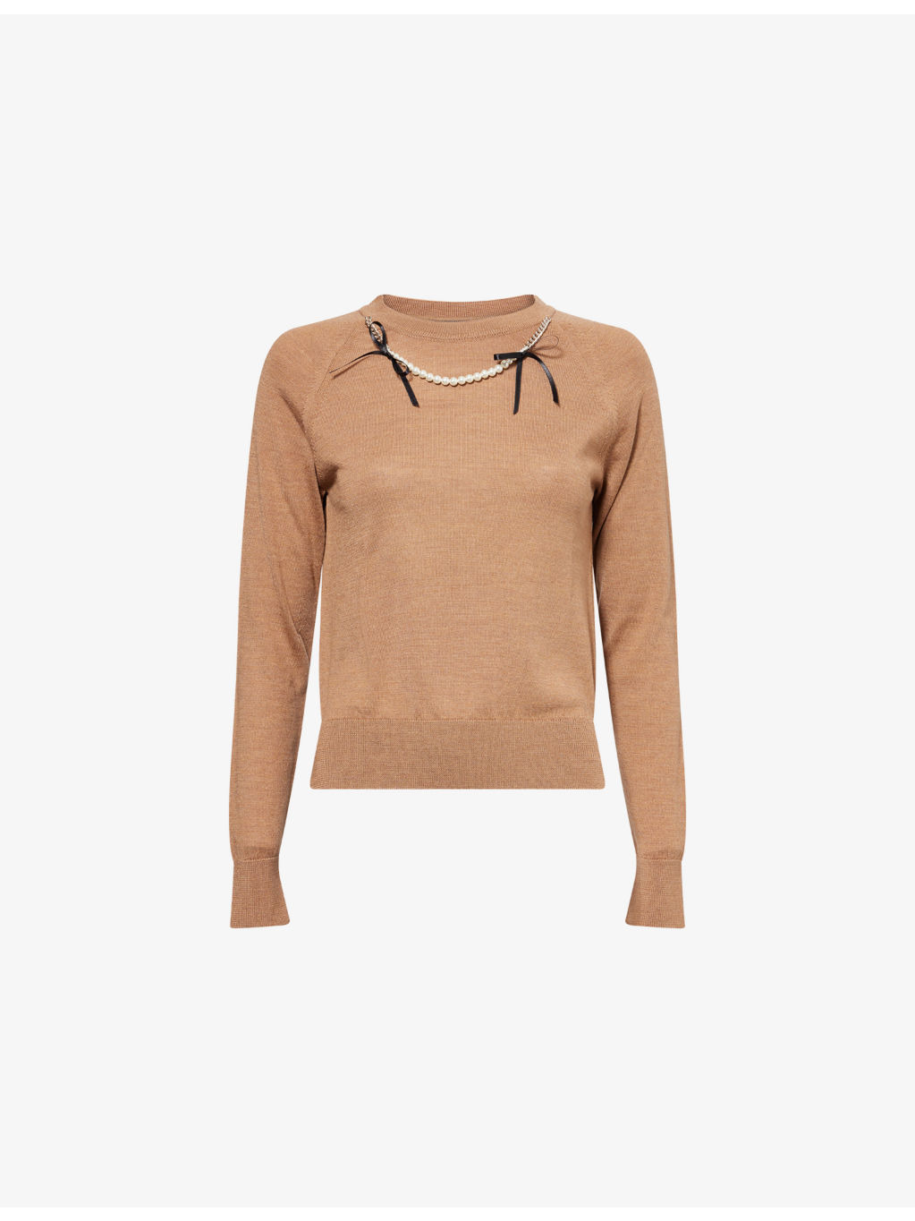 Embellished Round-Neck Wool And Silk Jumper - 1