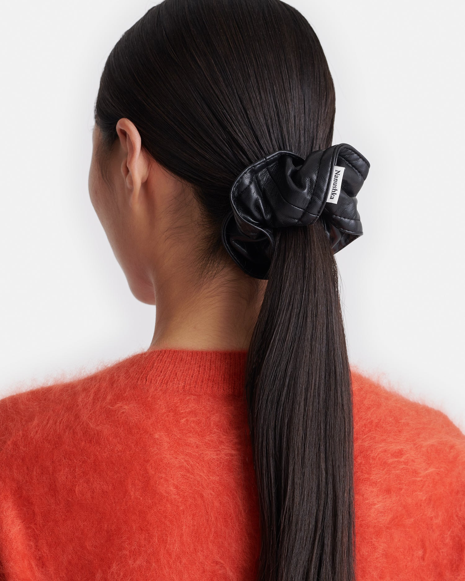 Twisted Regenerated Leather Scrunchie - 2