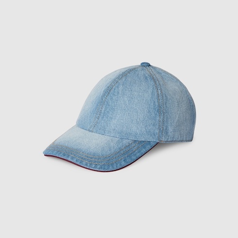 Denim baseball hat with Double G - 1