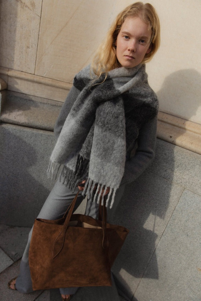PULL THROUGH SCARF GRAY CHECK - 4