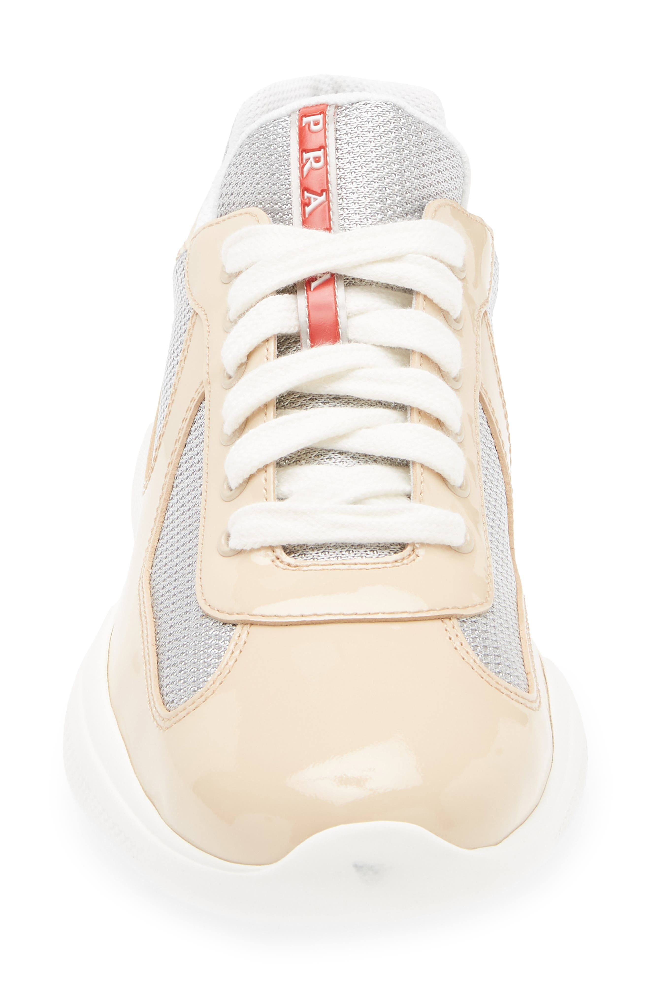 Prada America's Cup Vernice Bike Low Top Sneaker in Quarzo/Argento at Nordstrom - 4