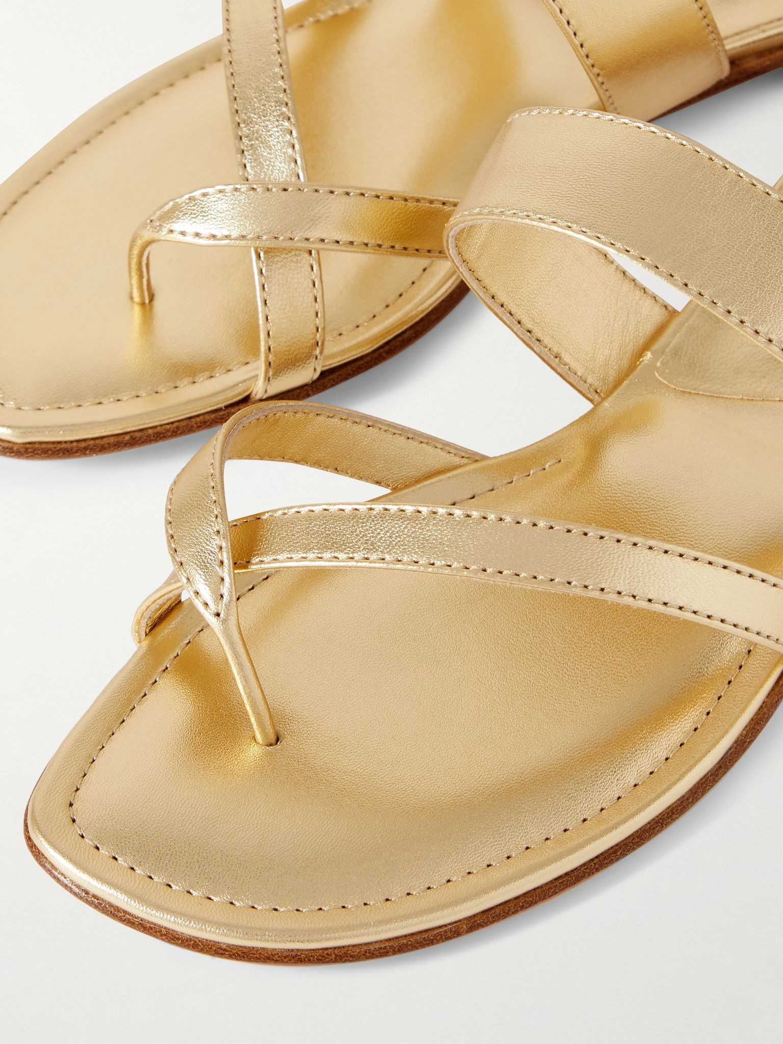 Susa metallic leather sandals Gold - 4