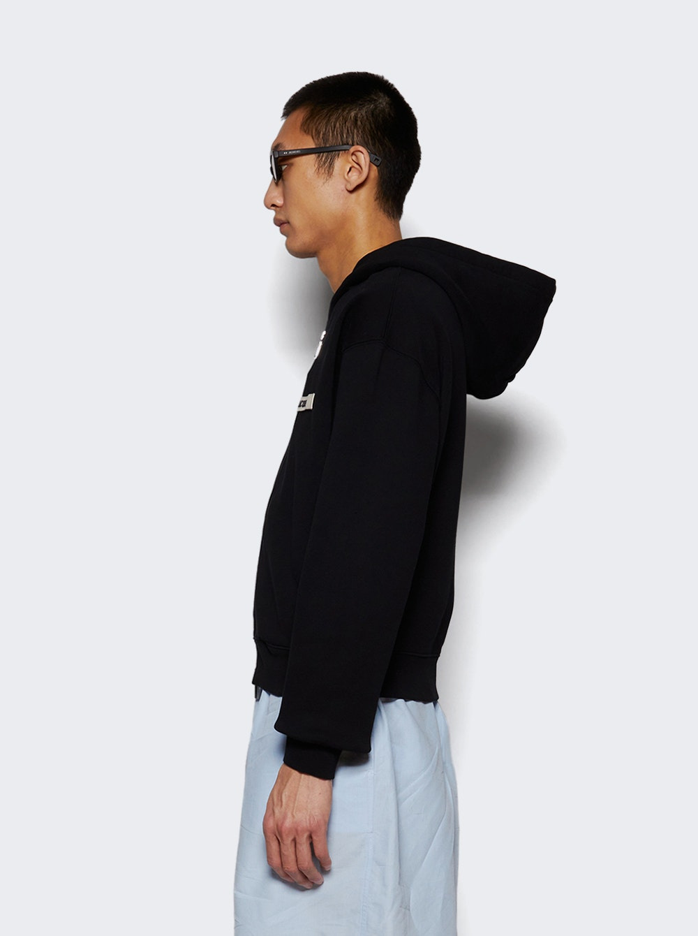Gros Grain Zip Hoodie Black - 4