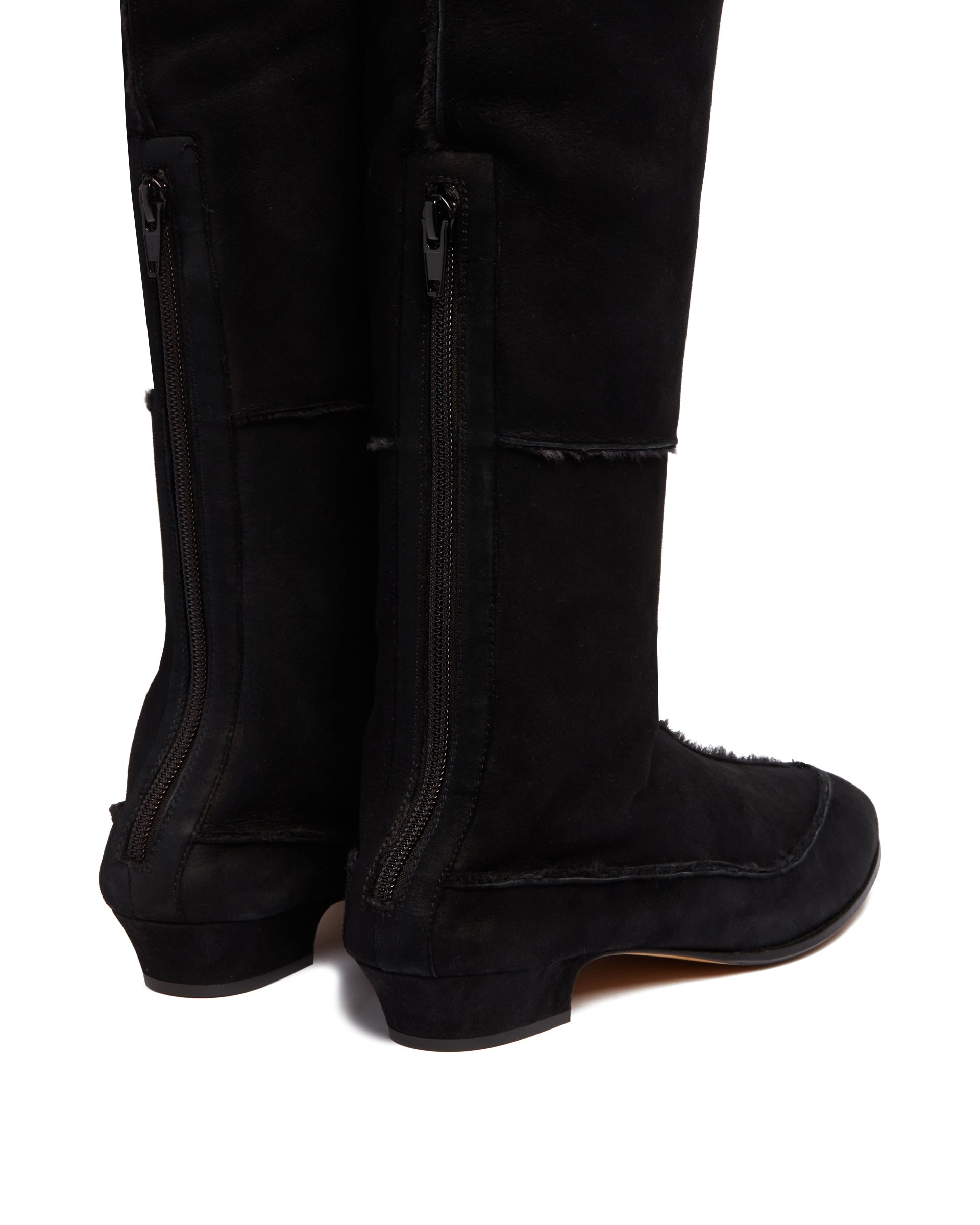 Black Awar Shearling Knee-High Boots - 6