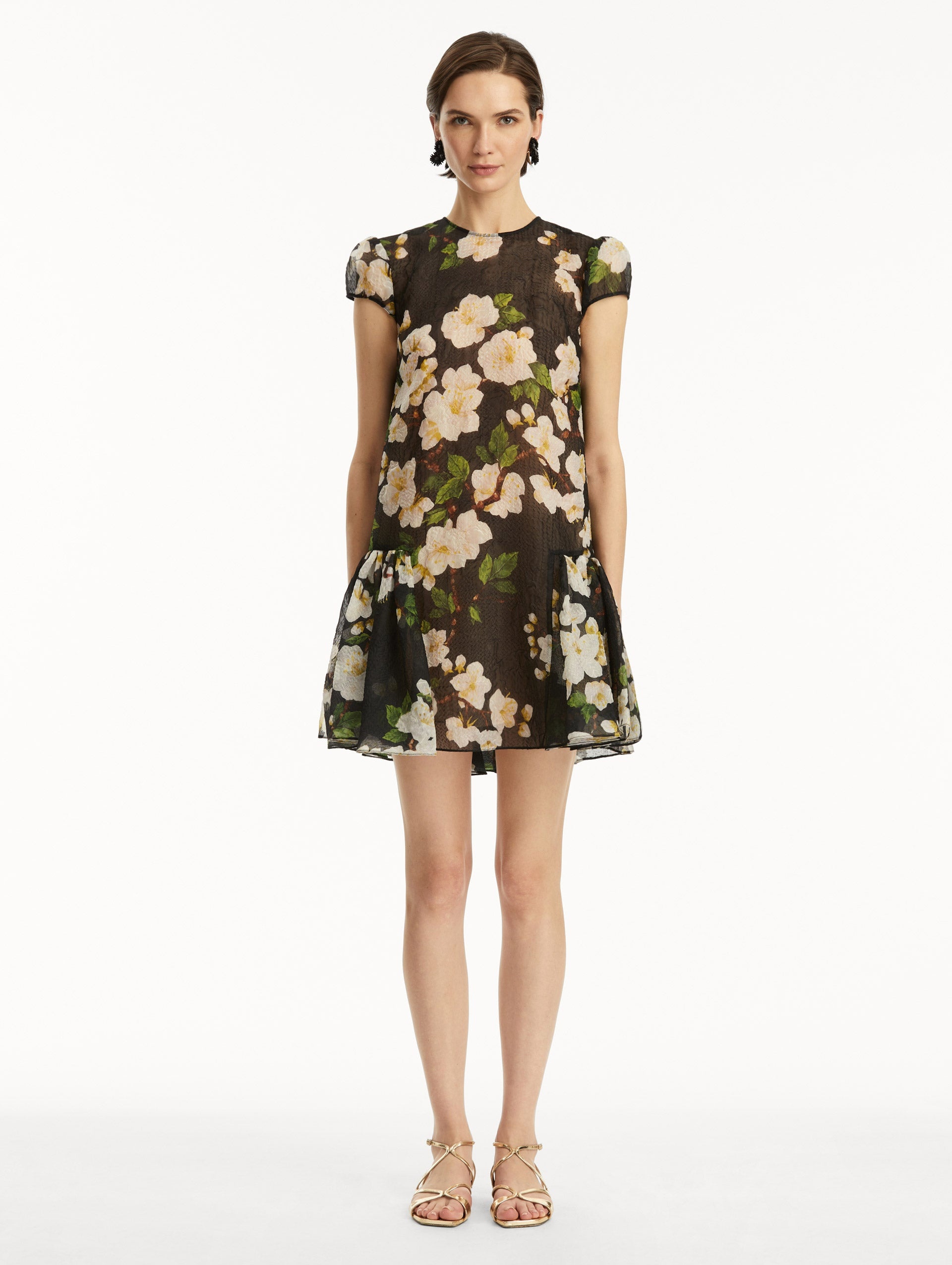DROP-WAIST CHERRY BLOSSOM CLOQUÉ DRESS - 2