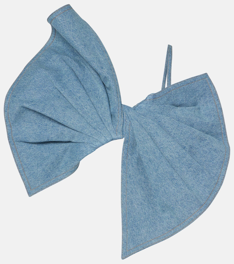 Bow-detail denim top - 1