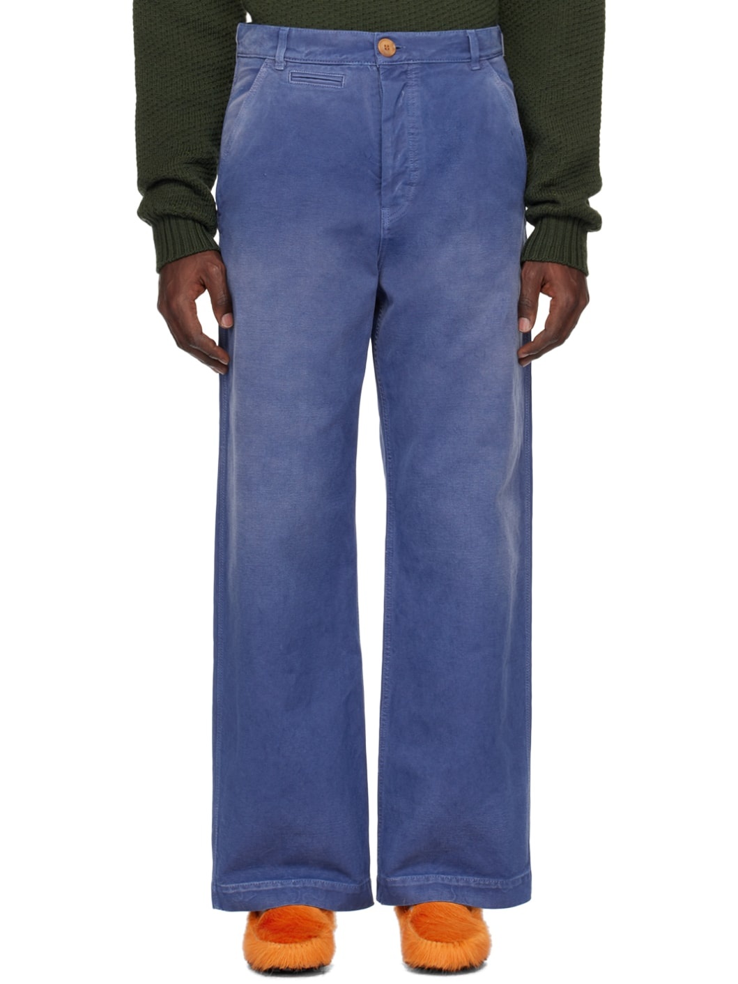 Blue Overdyed Trousers - 1