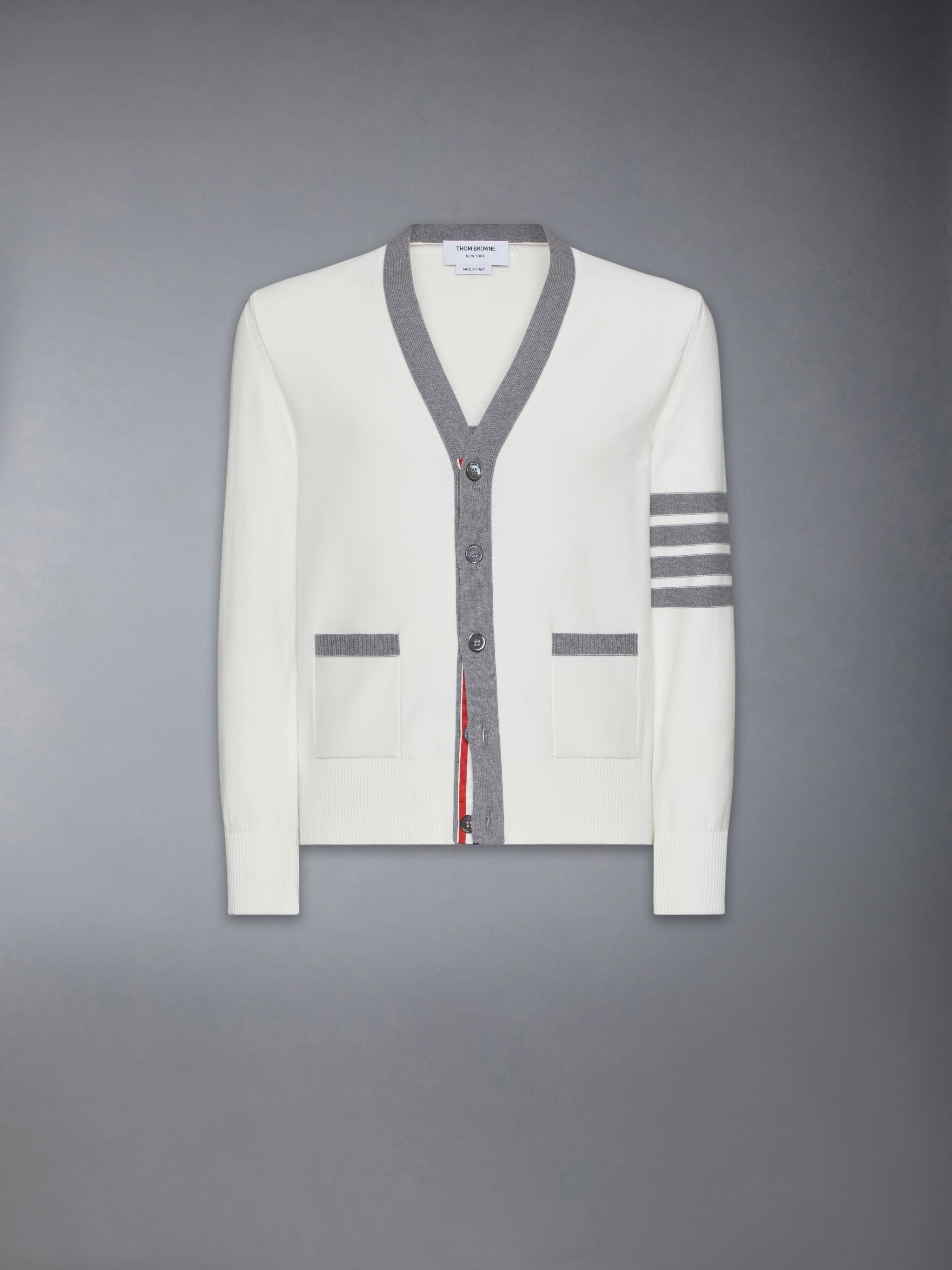 Cotton 4-Bar Relaxed Fit Hector V Neck Cardigan - 6