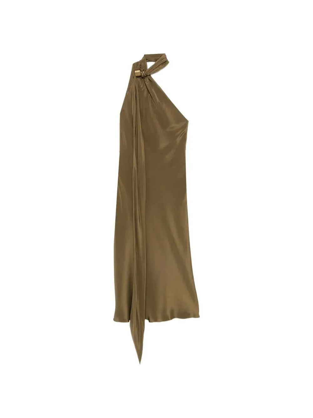 Max Mara Women Evasto One-Shoulder Silk Midi Dress With Metallic Details - 1
