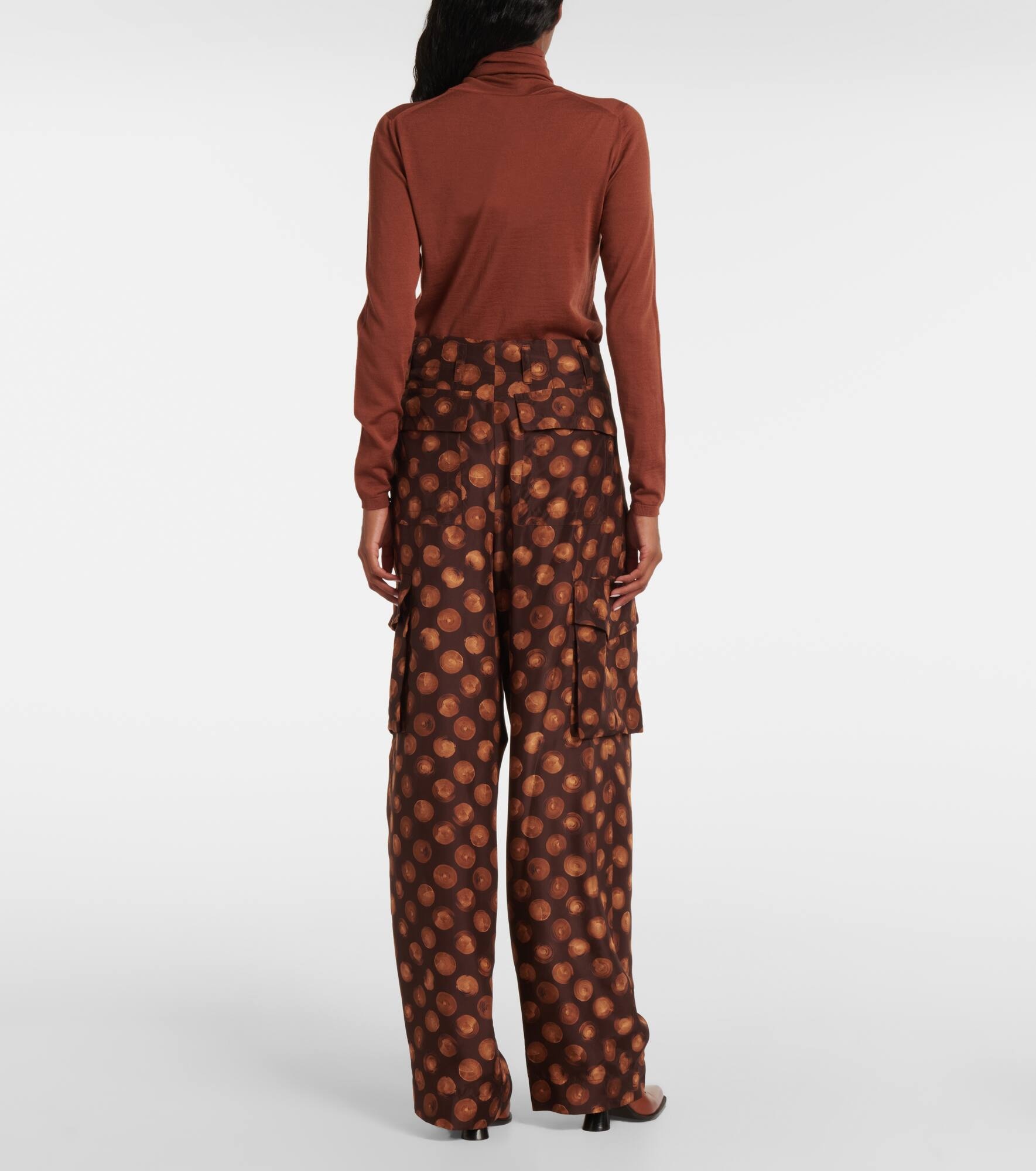 Printed silk cargo pants - 3