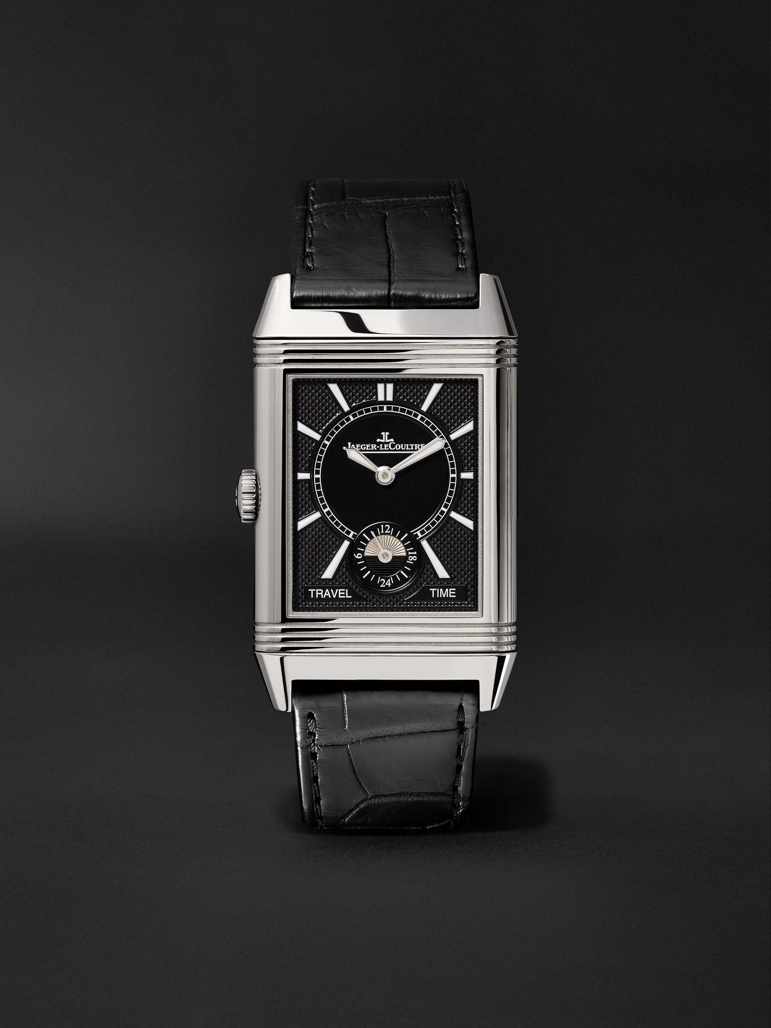 Reverso Classic Large Duoface Hand-Wound 28mm Stainless Steel and Leather Watch, Ref. No. JLQ3848420 - 3