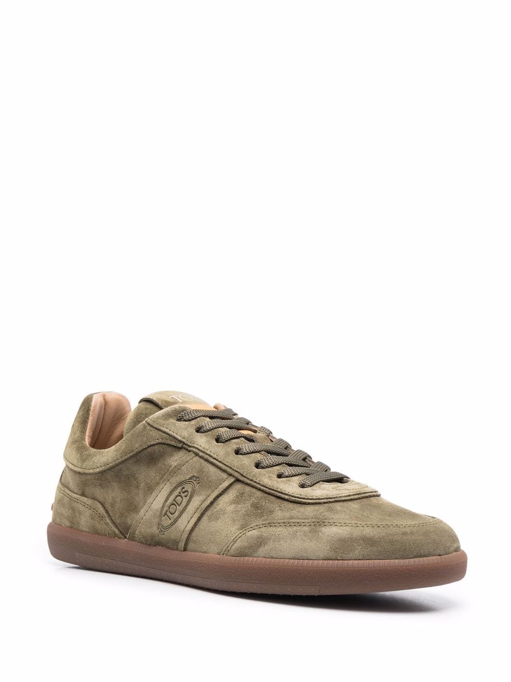 panelled logo-embossed low-top sneakers - 2