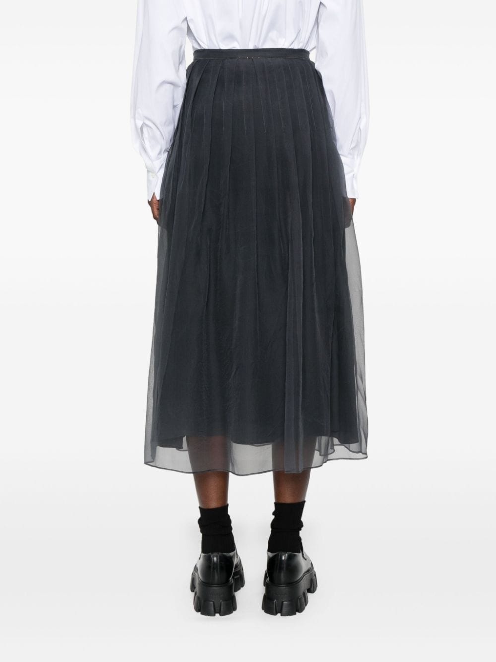 Silk organza midi skirt - 4