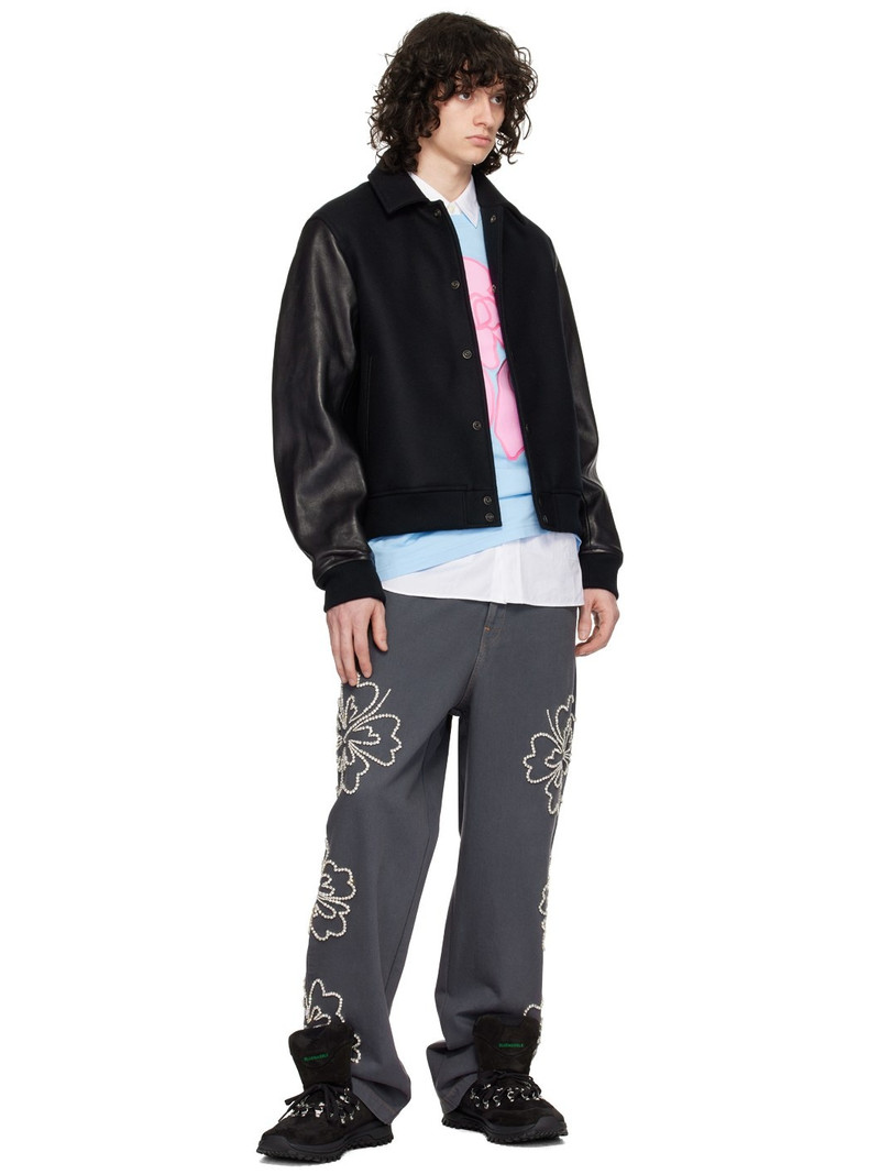 BLUEMARBLE Gray Embroidered Jeans outlook