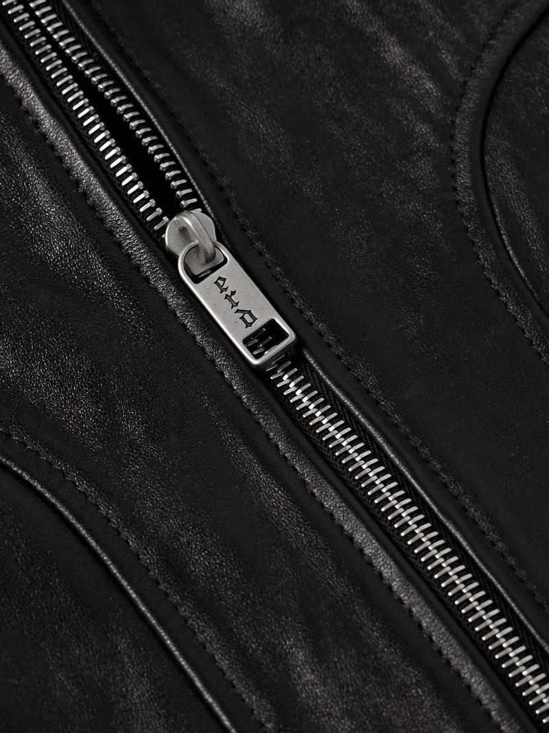 Television Panelled Leather Jacket Black 4