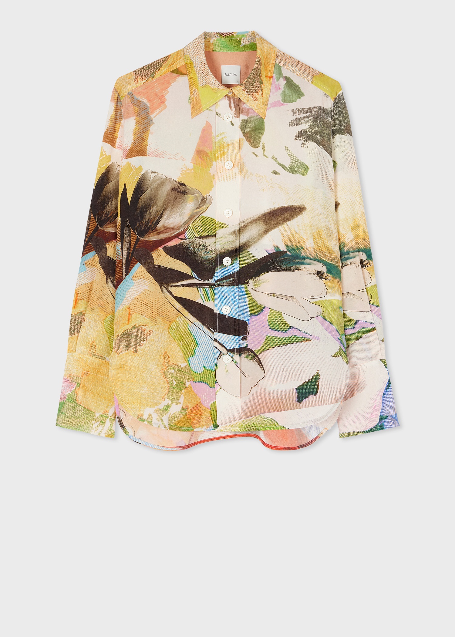 Women's 'Floral Collage' Silk Shirt - 1