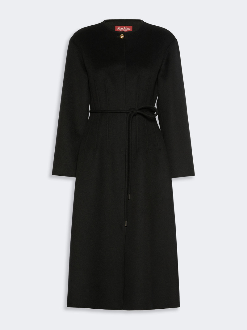 FIACRE Wool, cashmere and silk Redingote coat - BLACK 1