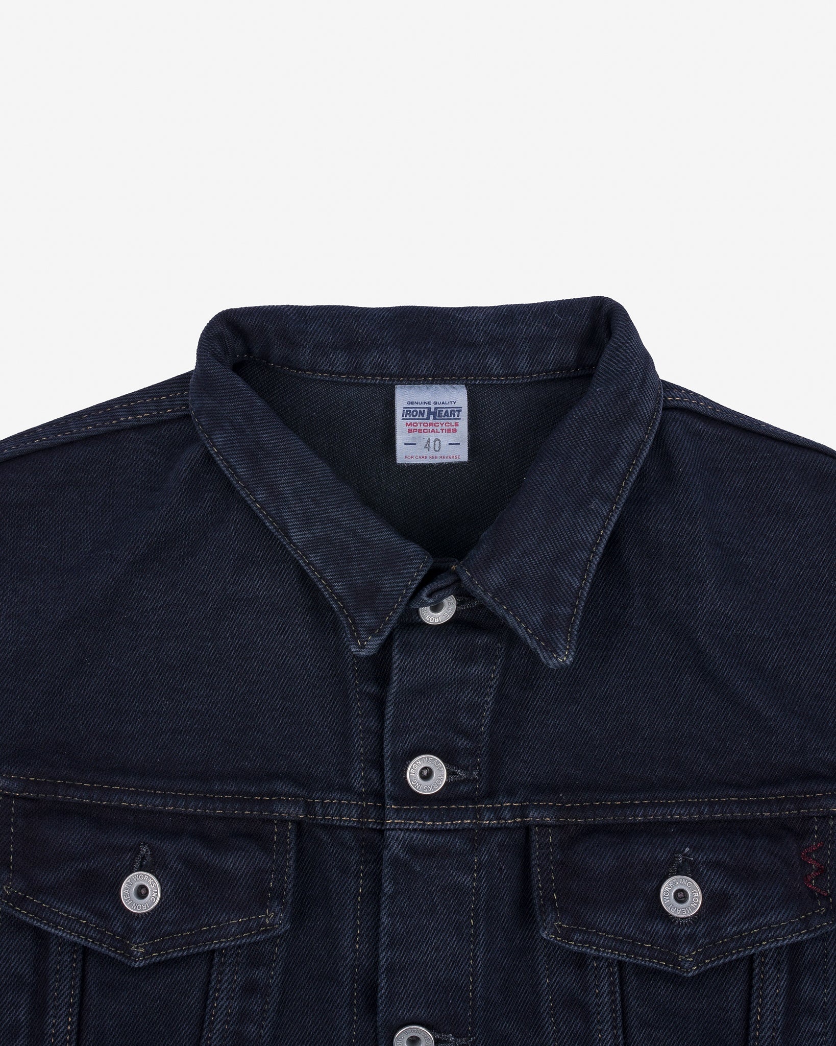 IH-526SVod 21oz Selvedge Denim Modified Type III Vest - Indigo Overdyed Black - 7