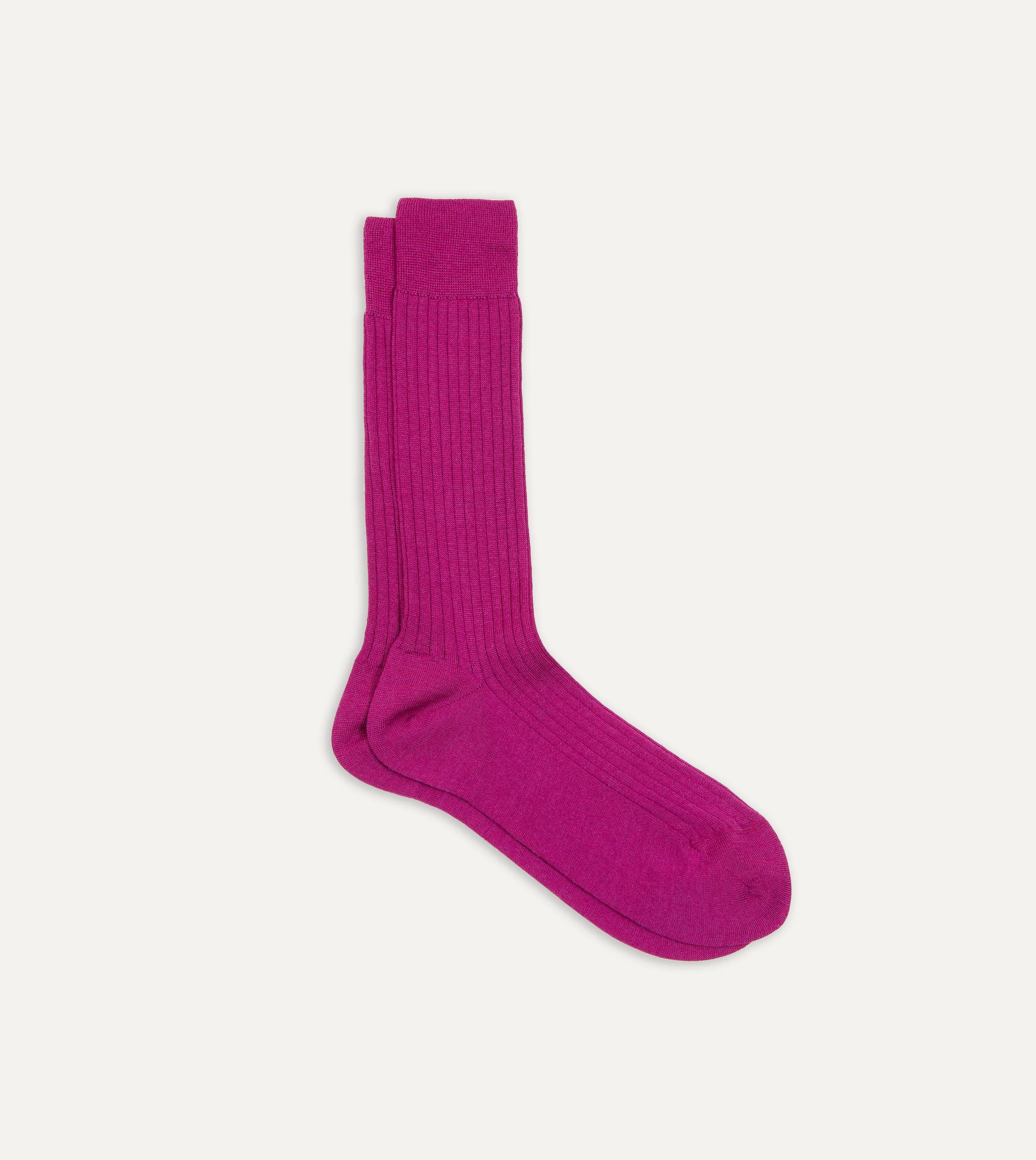 Magenta Wool Mid-Calf Socks - 1