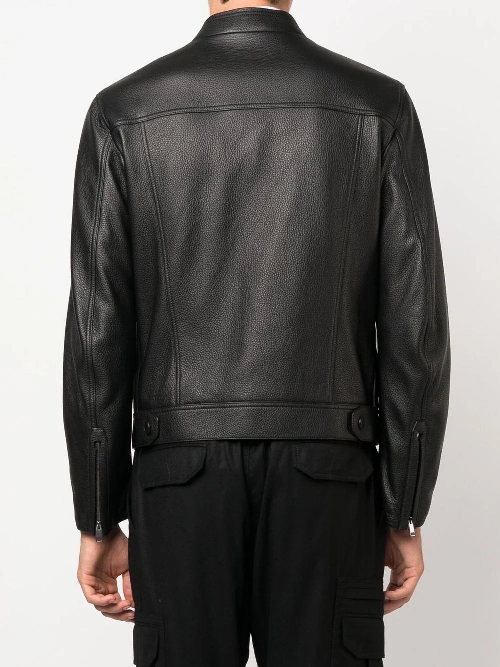 ZIP-FRONT LEATHER JACKET - 3