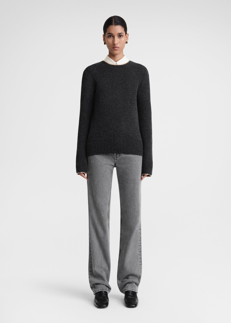 Totême Chain-edge knit charcoal mélange outlook
