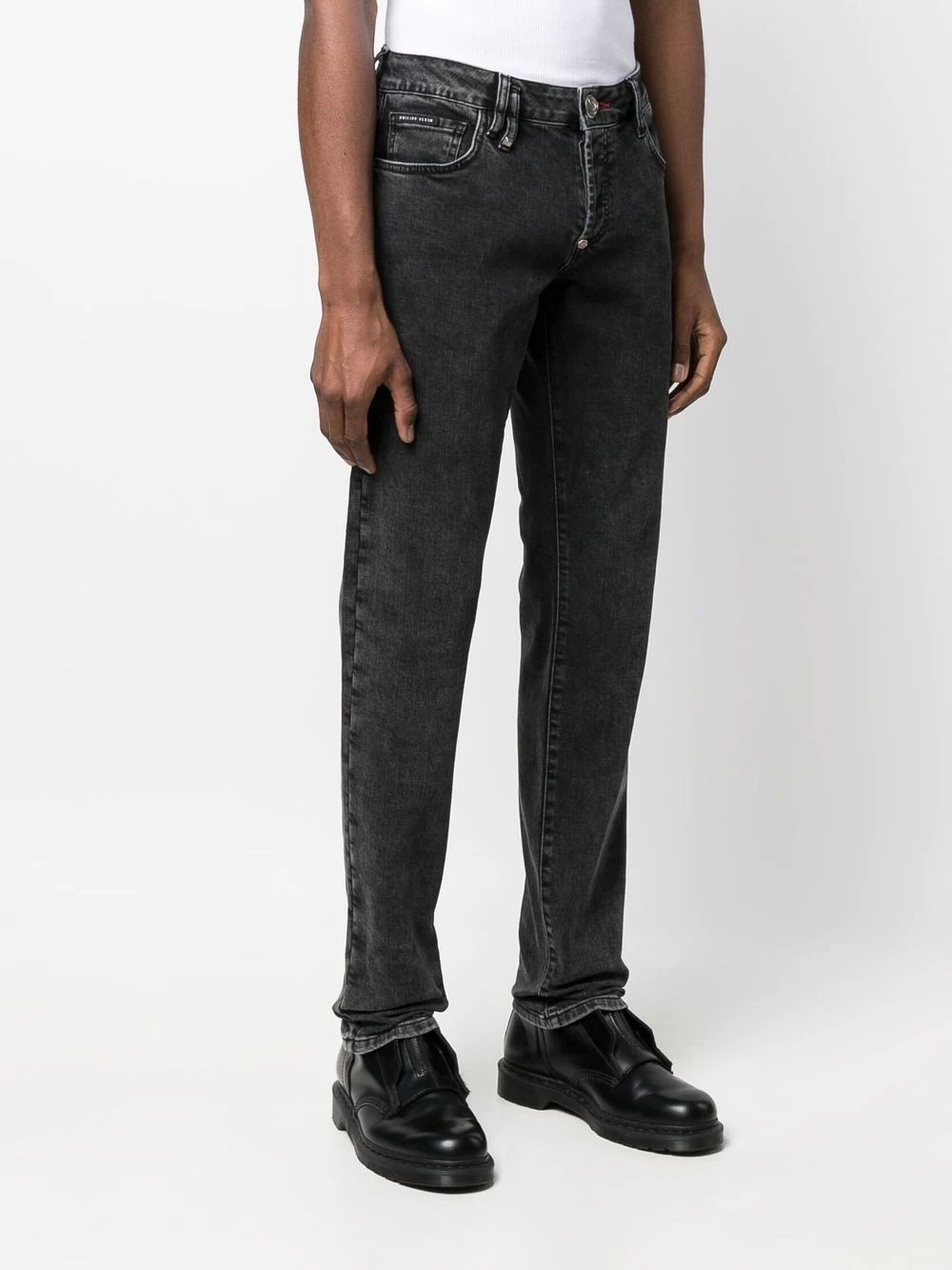 straight-cut leg denim trousers - 3