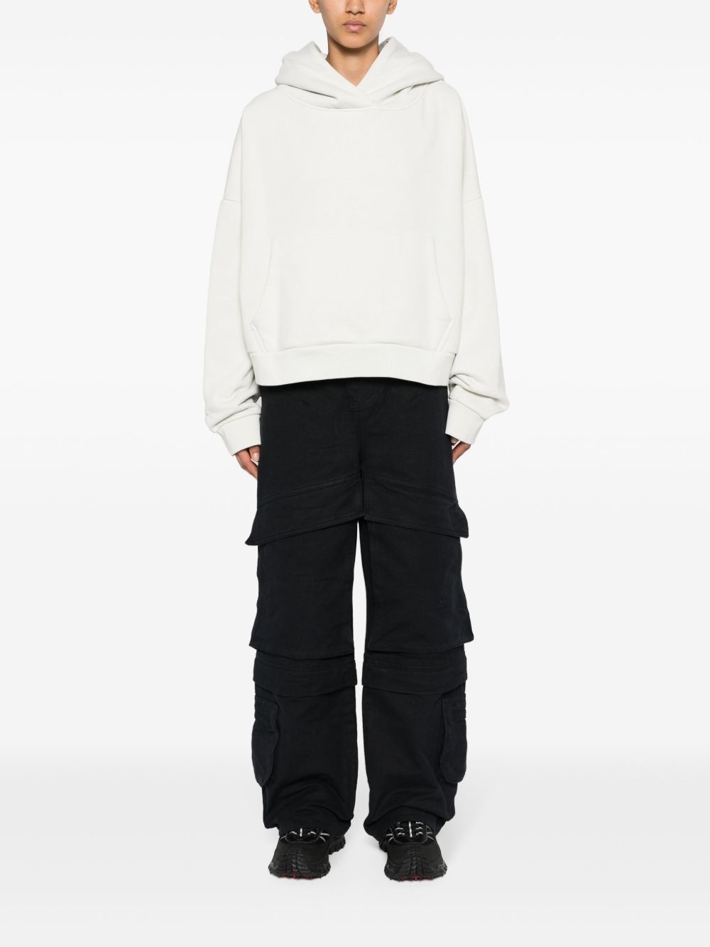 Hard wide-leg cotton cargo trousers - 2