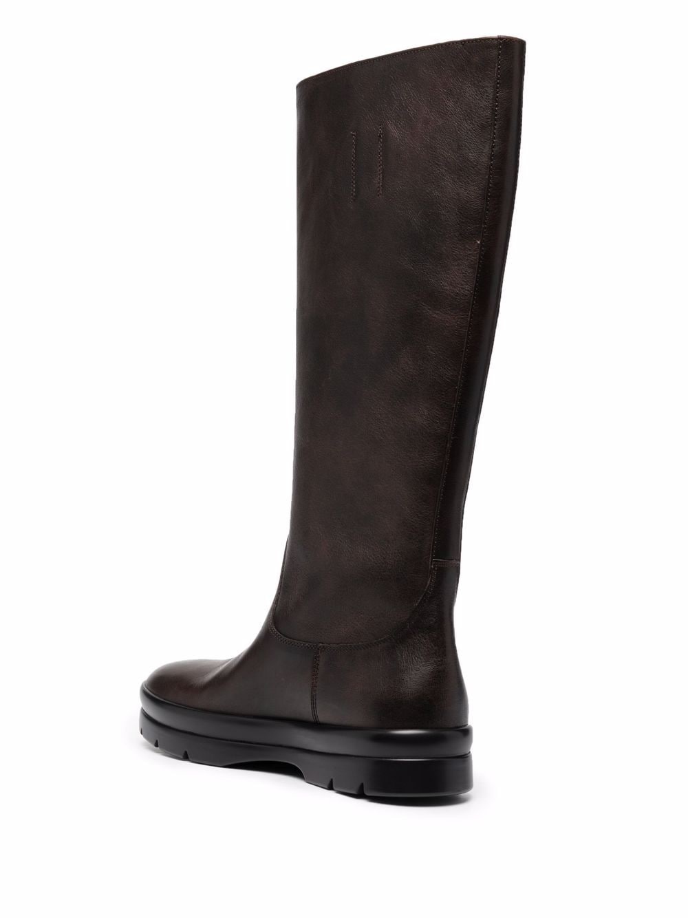 knee-length leather boots - 3