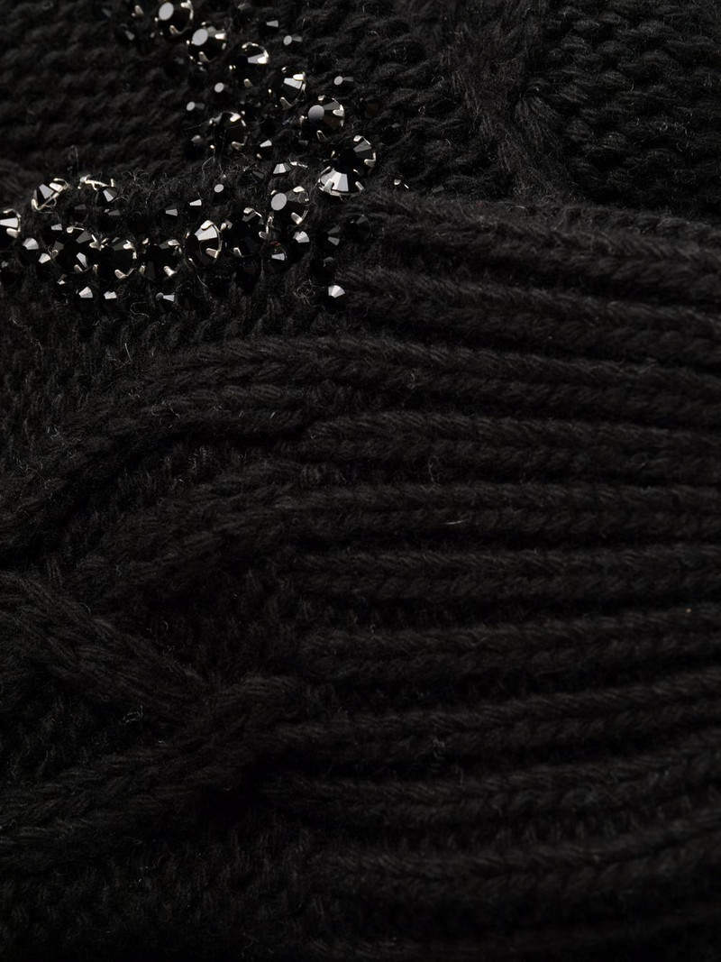 Cashmere Crystal cable-knit trousers 7