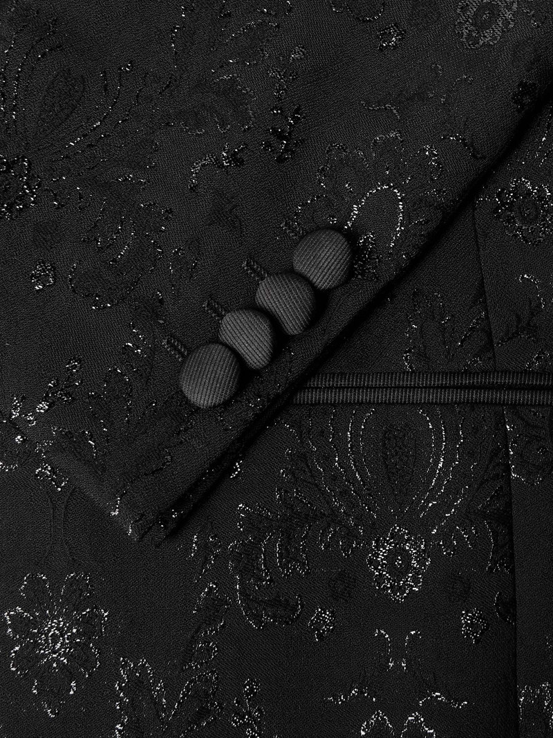 Silk-Trimmed Paisley-Jacquard Wool-Blend Tuxedo Jacket 5