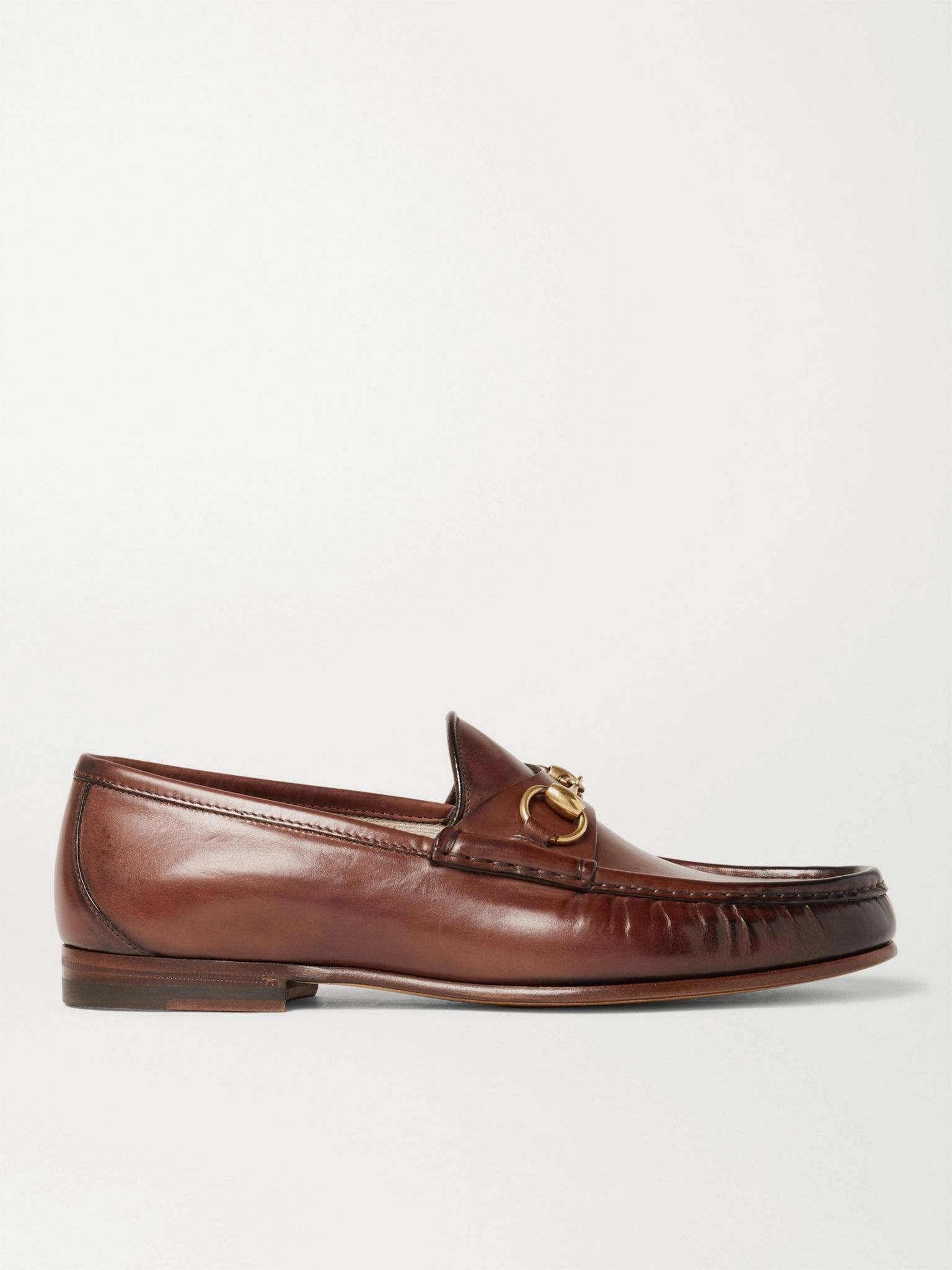 Roos Horsebit Burnished-Leather Loafers - 1