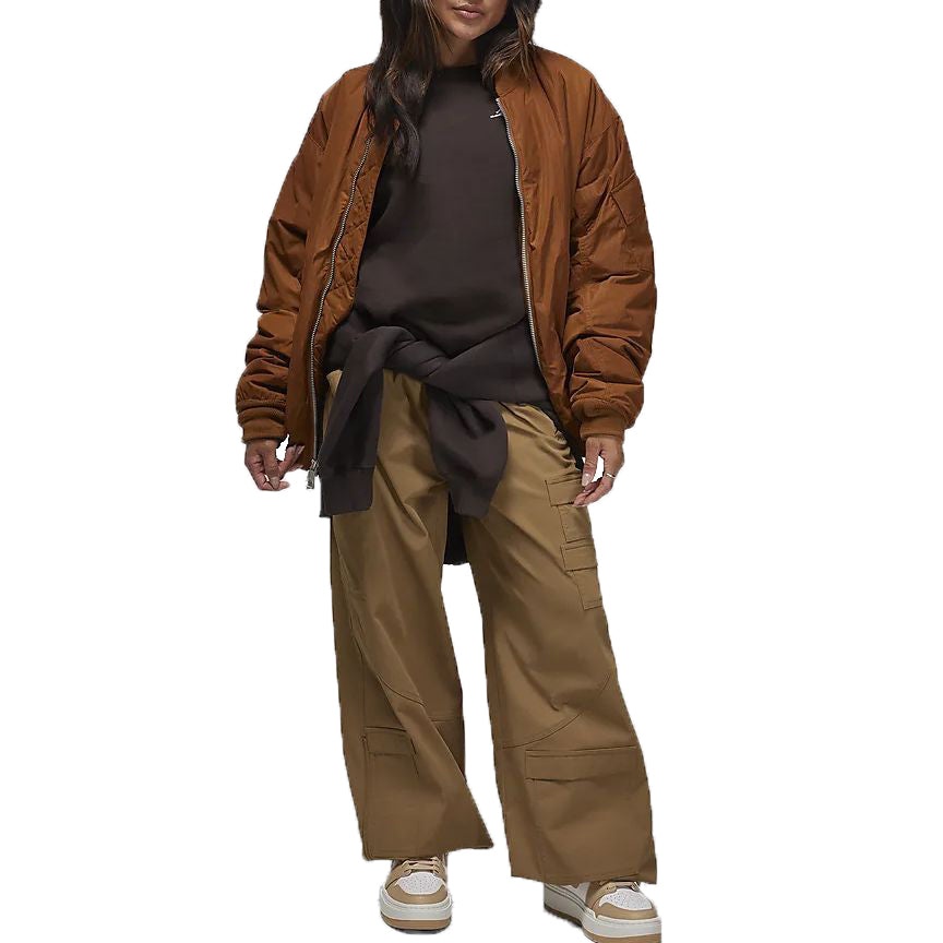 (WMNS) Air Jordan Brooklyn Fleece Crewneck Sweatshirt Asia Sizing 'Brown' FN4492-220 - 4