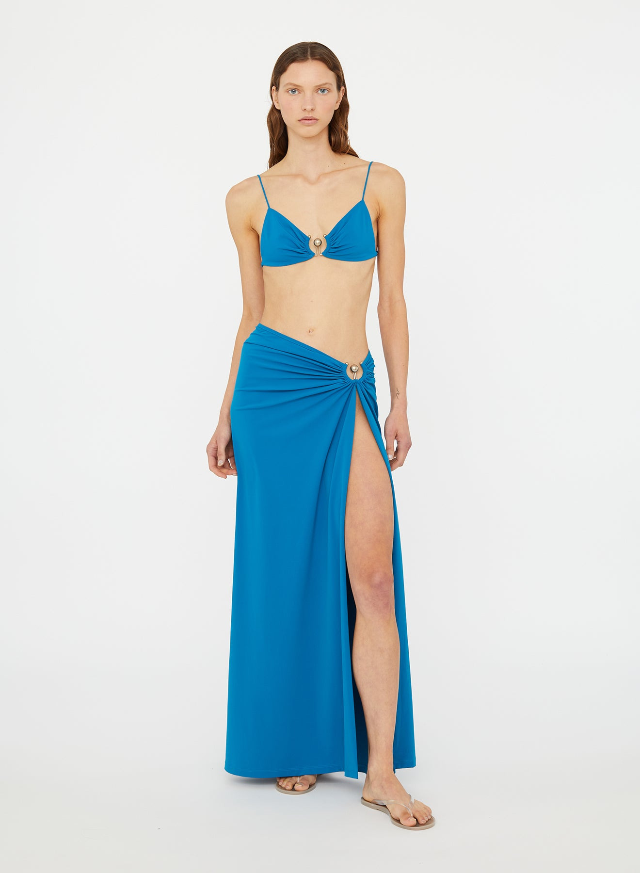 Ruched Orbit Split Skirt - 2