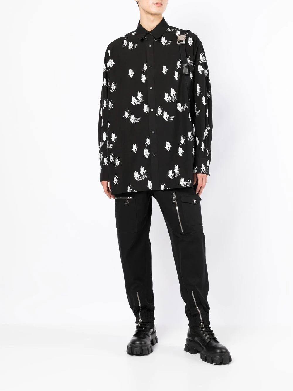 graphic-print long-sleeve shirt - 2