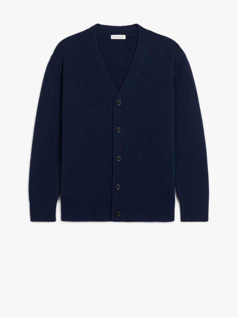STOCKHOLM DEEP BLUE MERINO WOOL & CASHMERE CARDIGAN 1