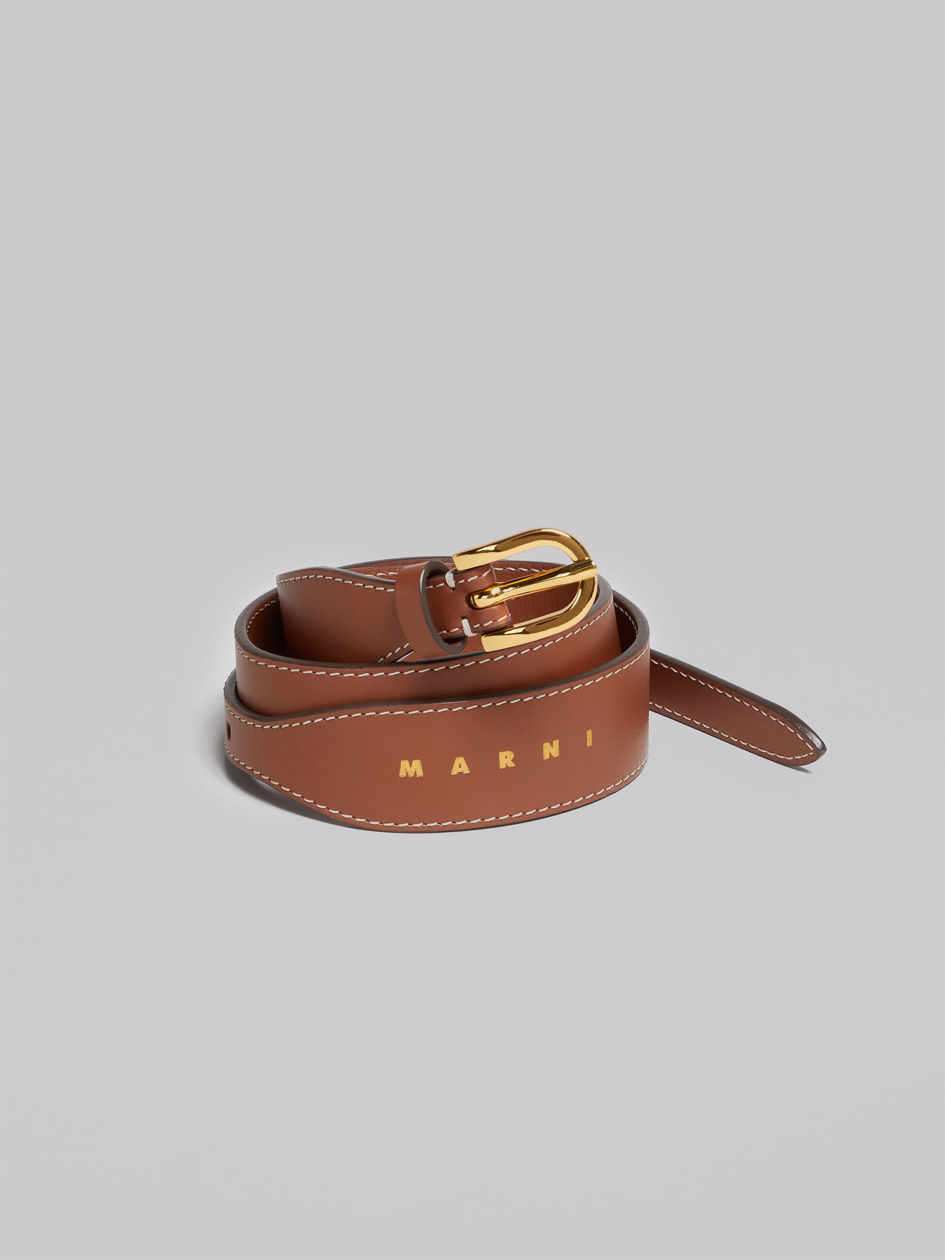 BROWN LEATHER BELT - 3