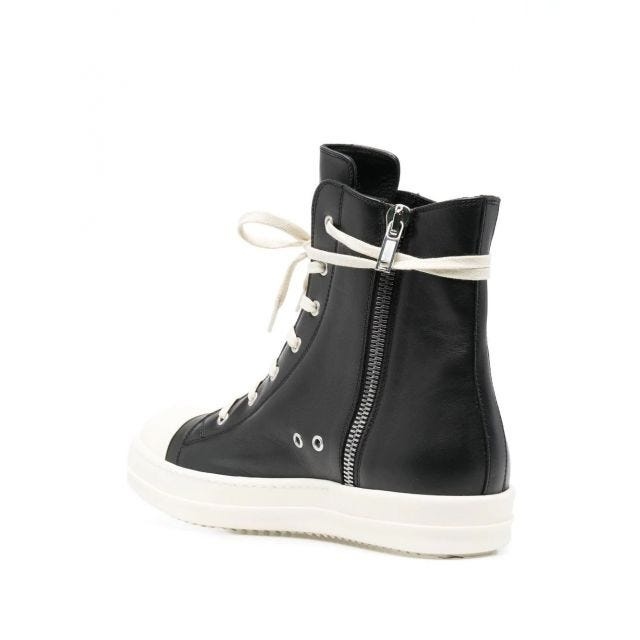 Black leather high-top Sneakers - 3