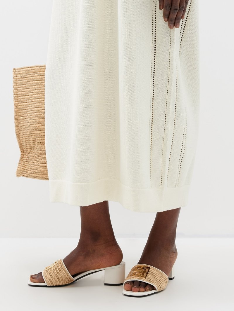 4G-plaque 45 faux raffia sandals - 2